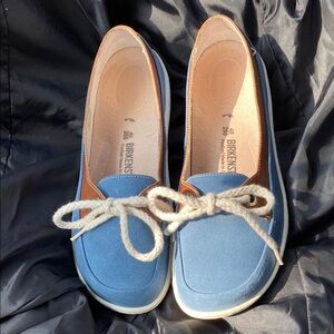 Birkenstock Blue and Brown Flats with Nautical Style size 40